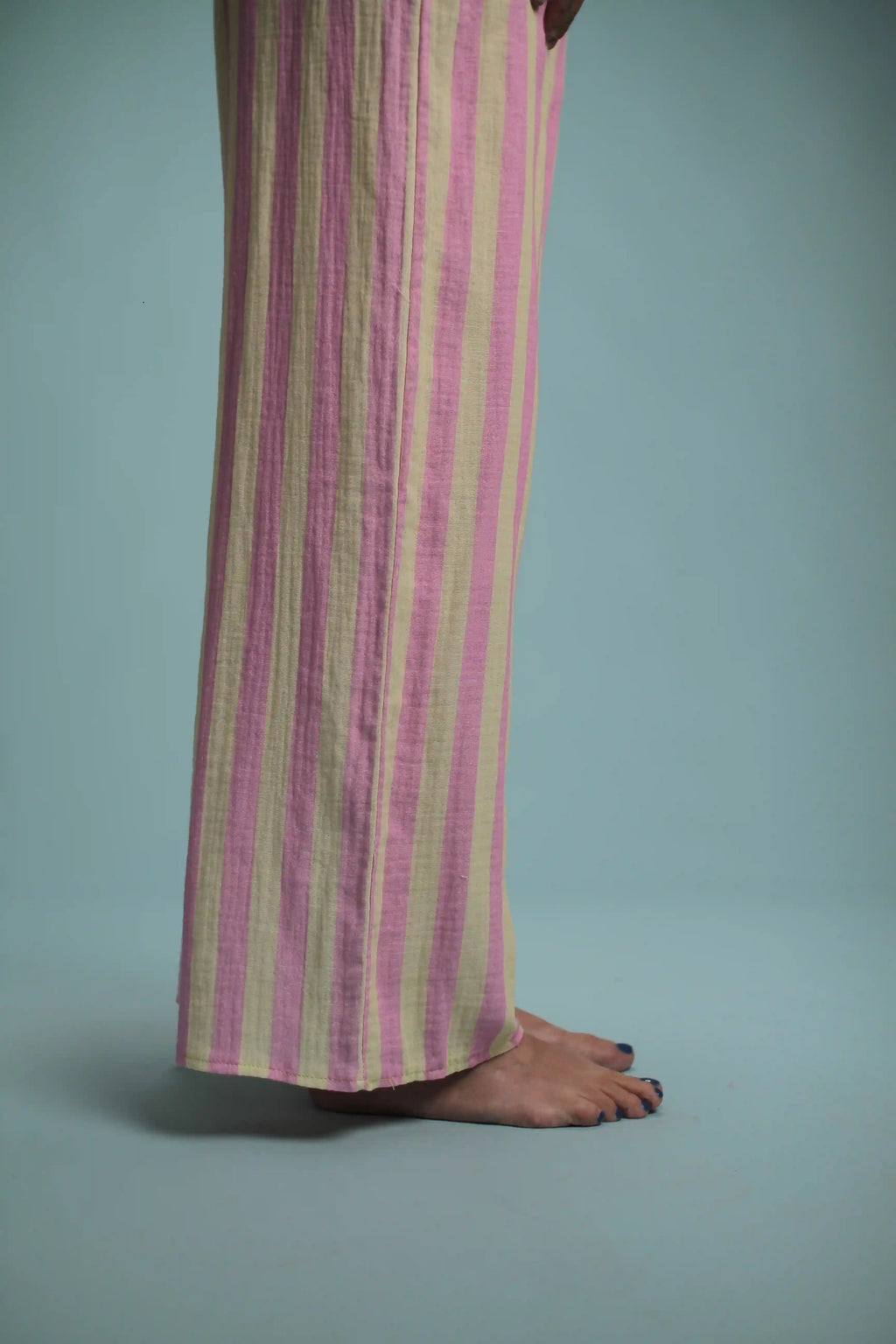 Pantalon Candy Rayé Rose/jaune