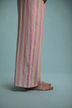 Pantalon Candy Rayé Rose/jaune