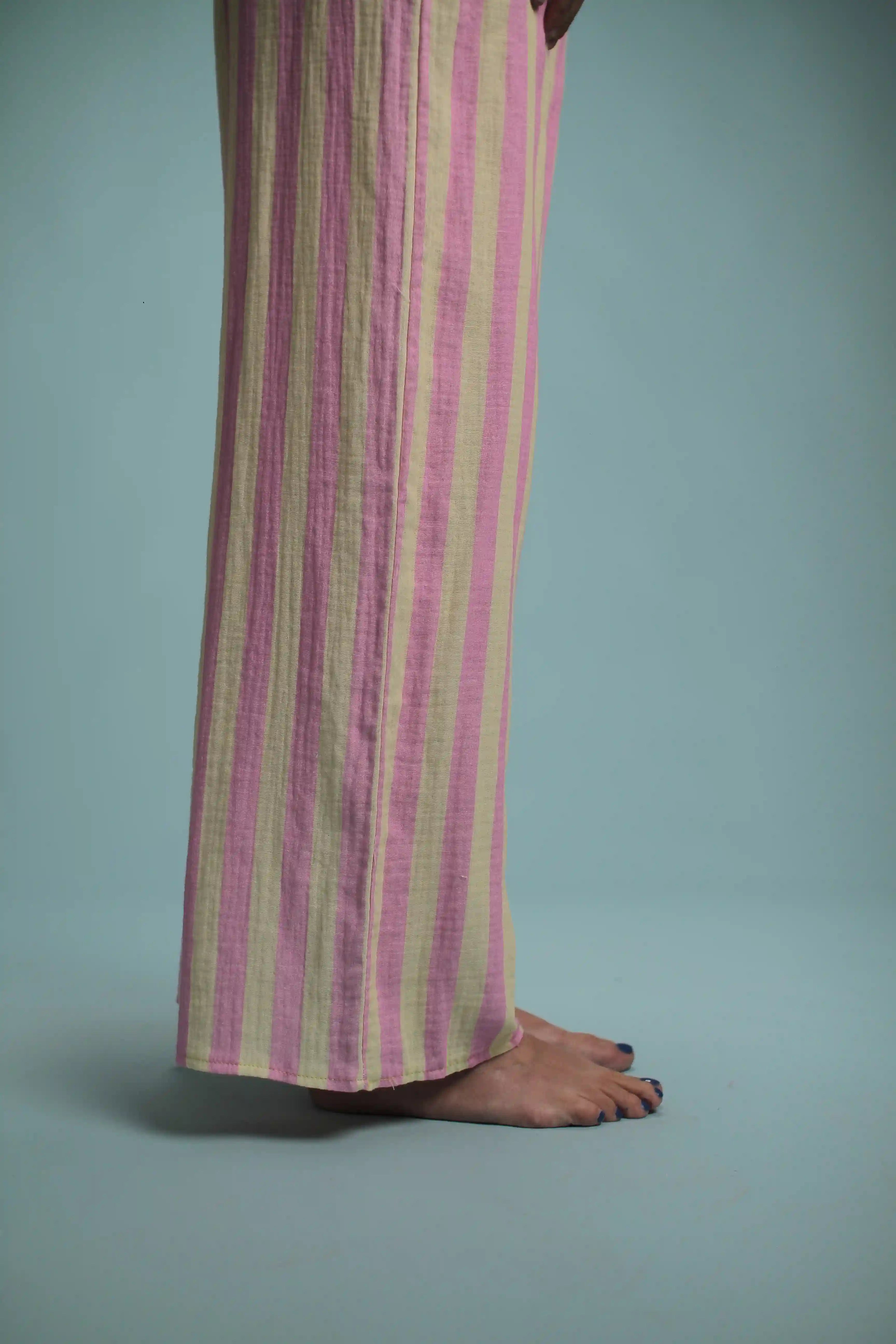 Pantalon Candy Rayé Rose/jaune