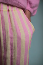 Pantalon Candy Rayé Rose/jaune