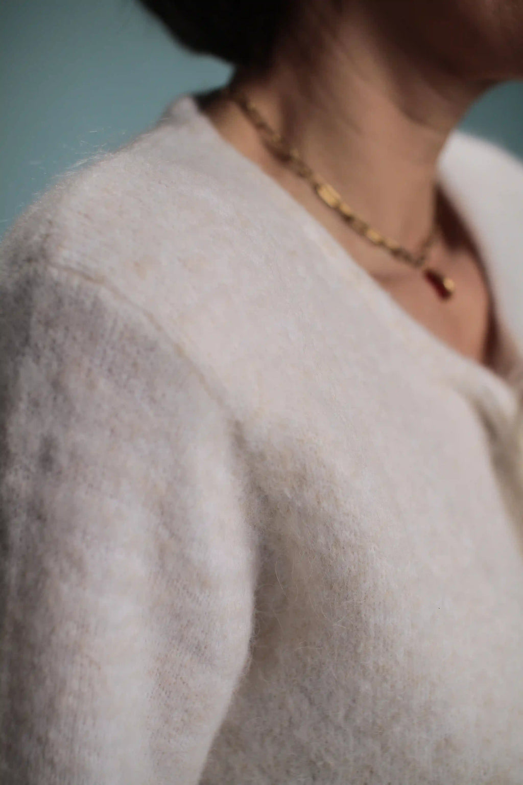 Gilet Perle Crème/chiné