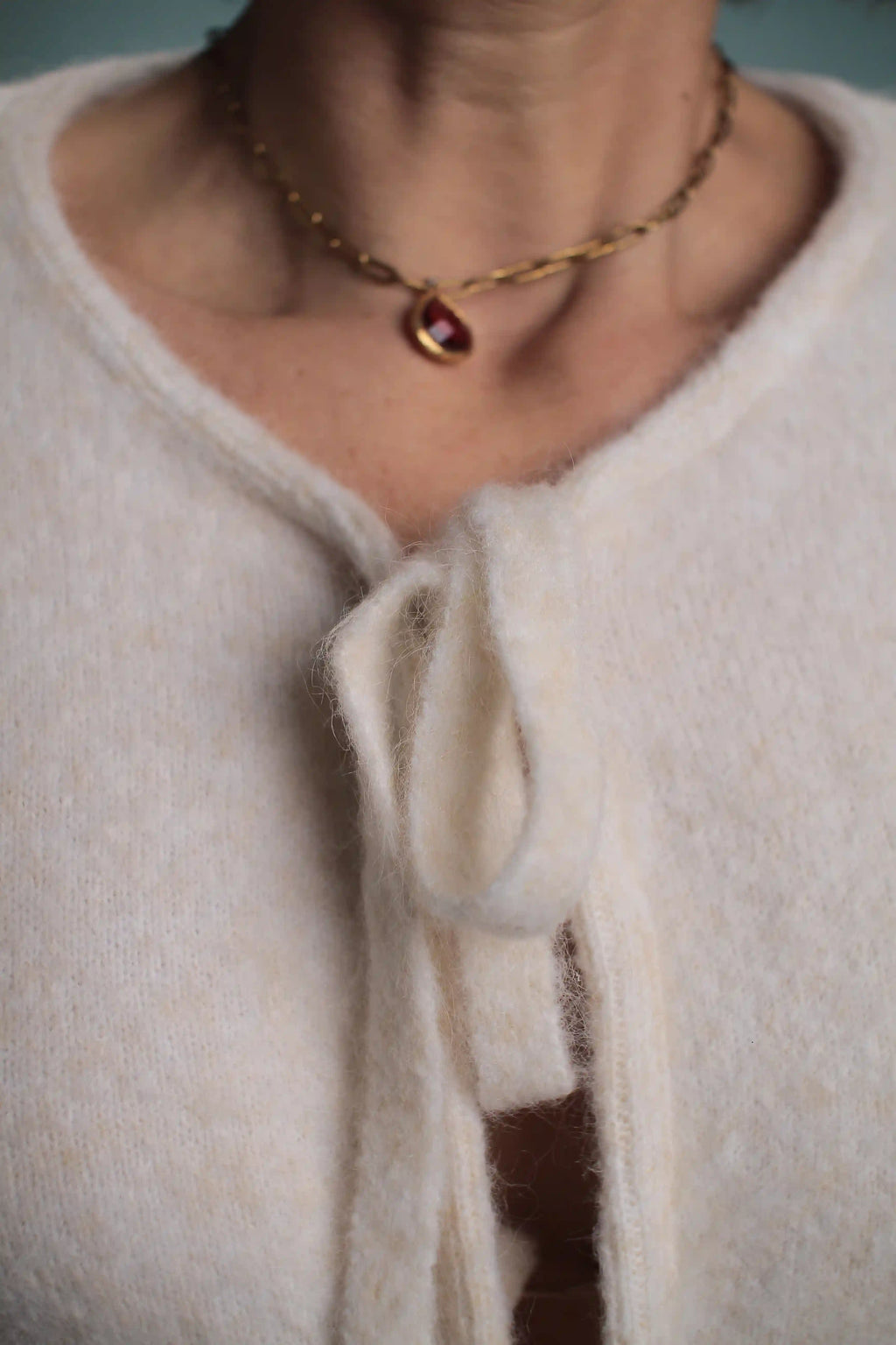 Gilet Perle Crème/chiné