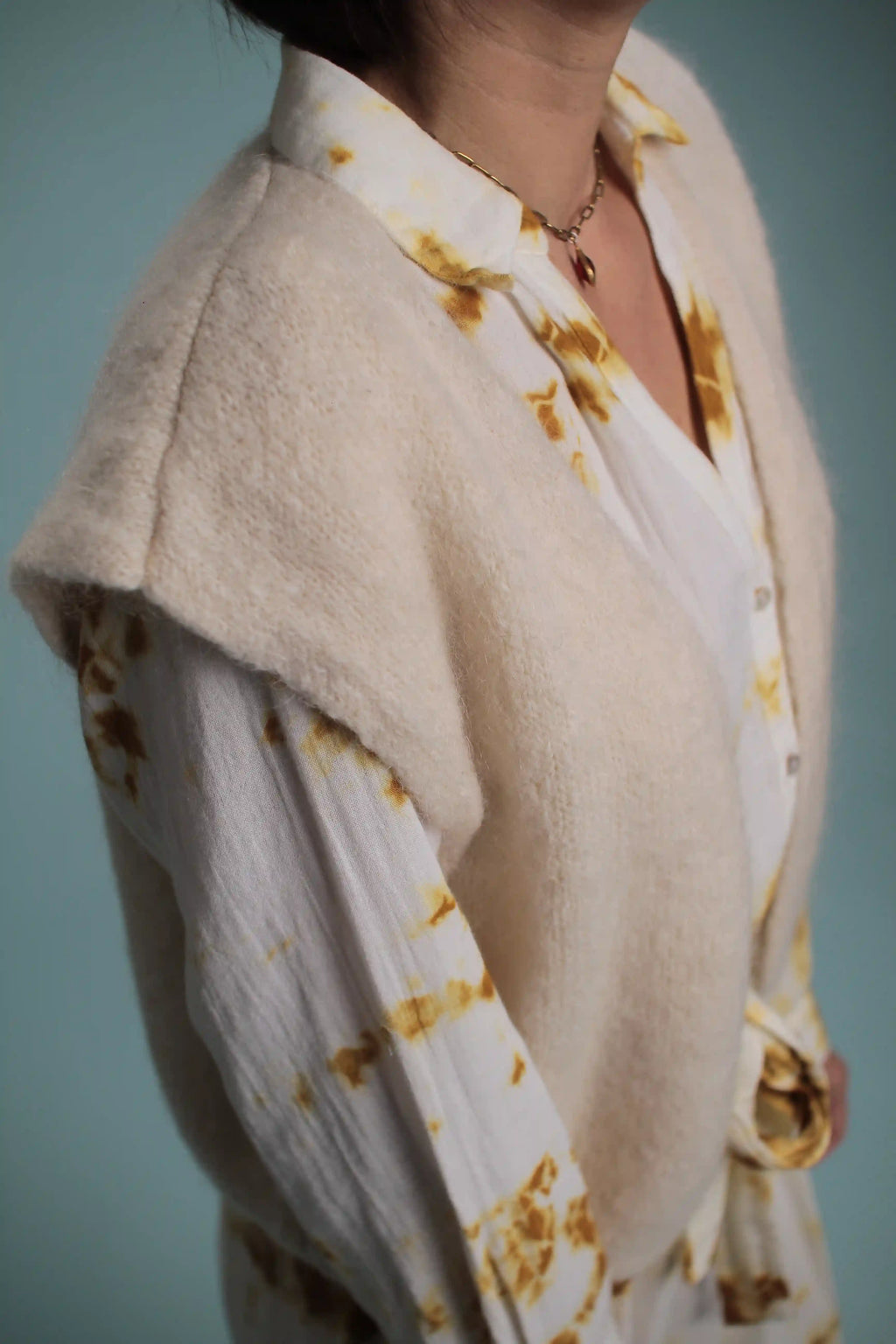 Gilet Grace Ecru Mohair