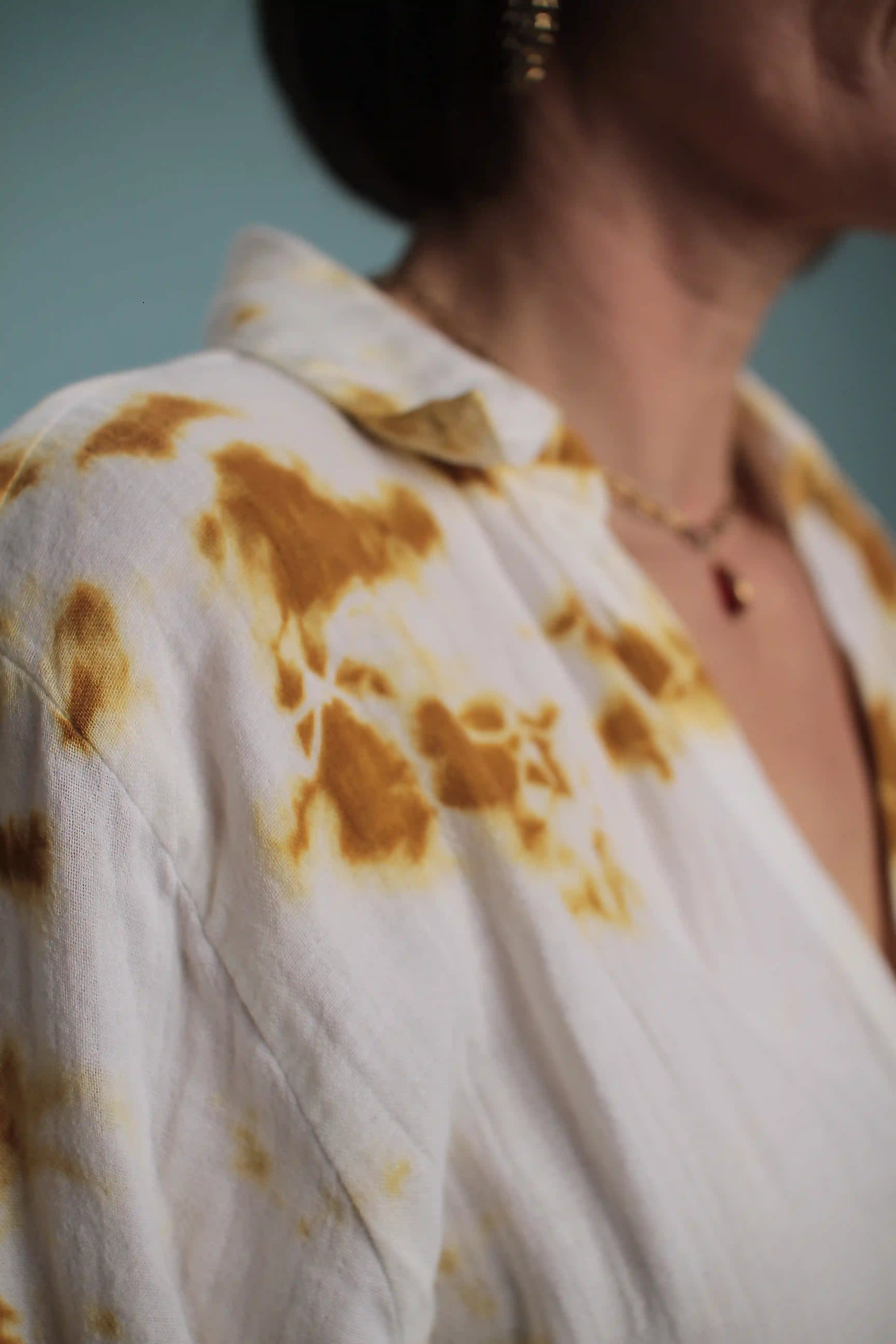Robe Chennai blanc moutarde