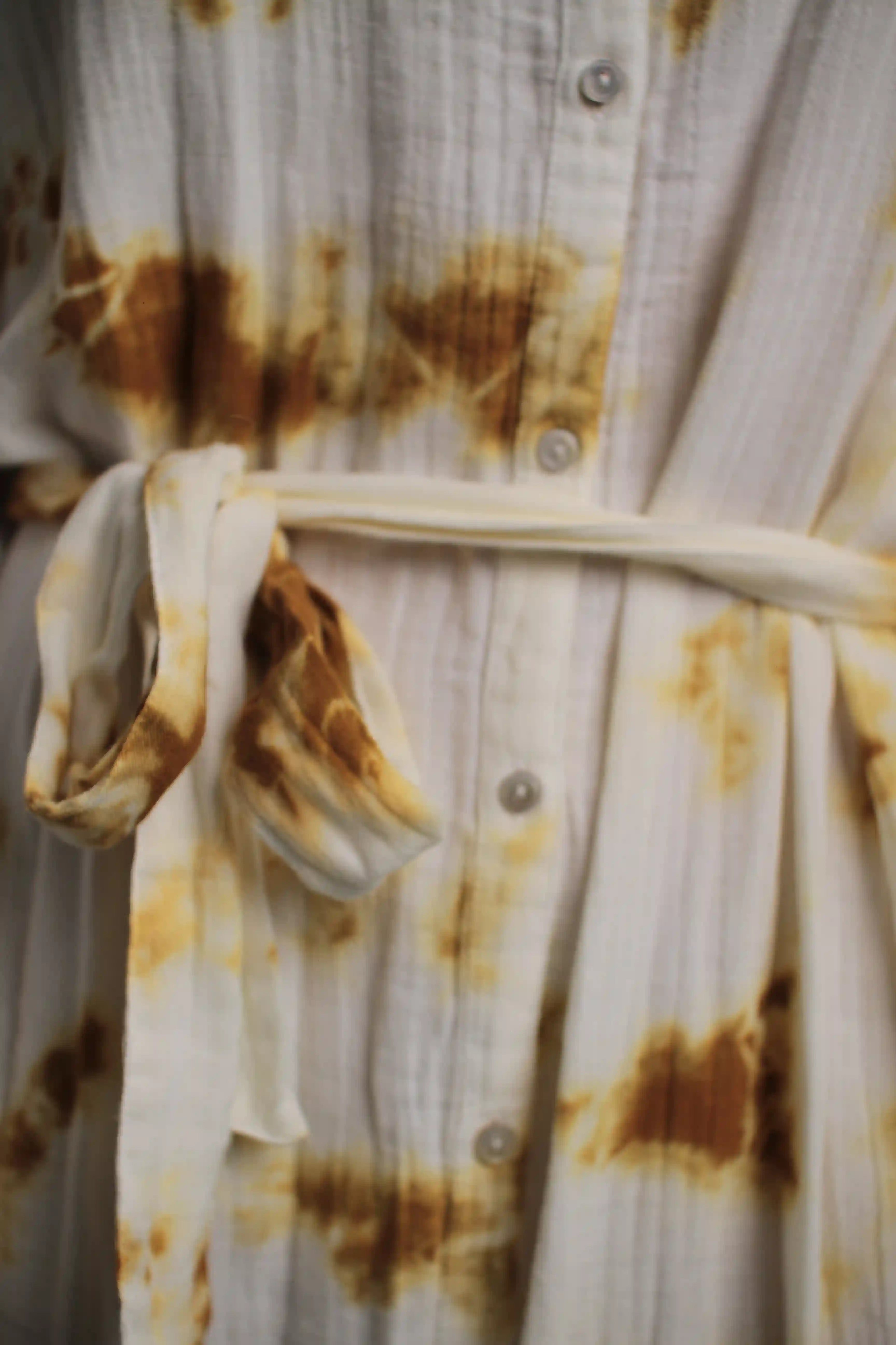 Robe Chennai blanc moutarde