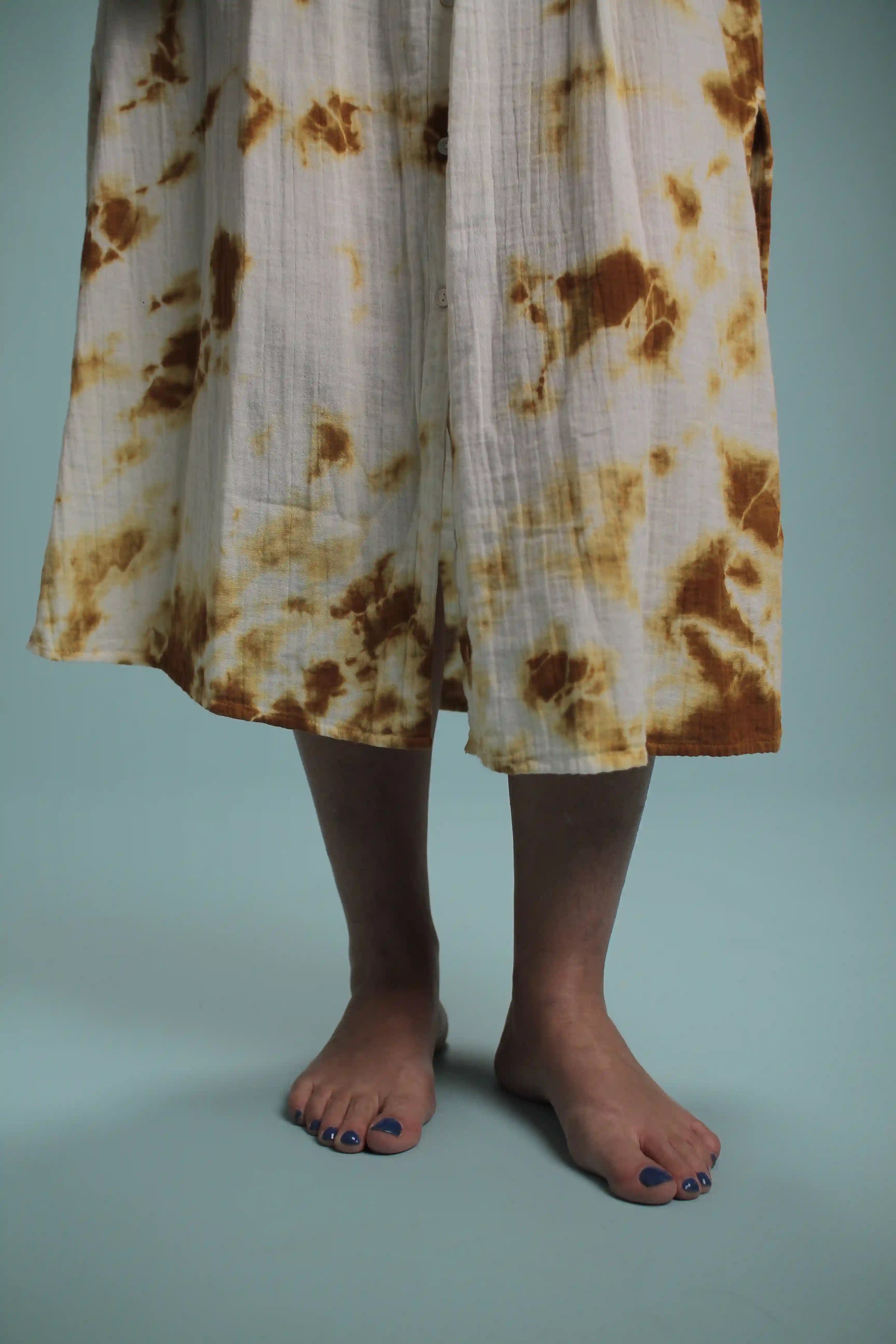 Robe Chennai blanc moutarde