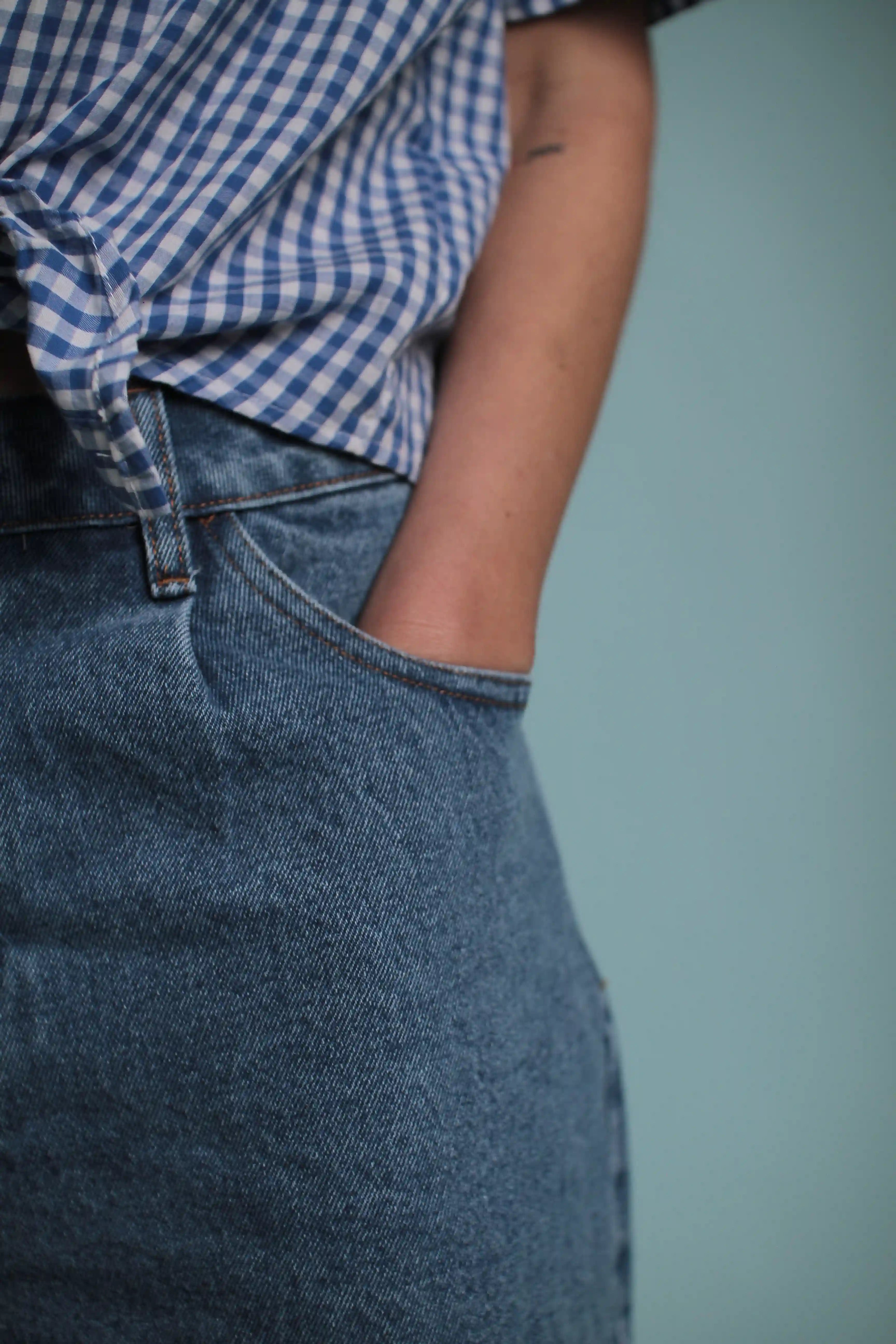 Short Denim Bleu à pinces