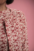 Chemise Regina beige/rouge