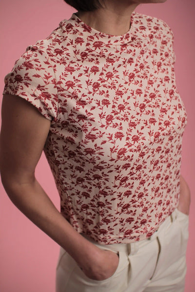 T-shirt Regina beige/rouge