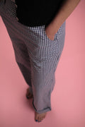 Pantalon Bardot Vichy bleu