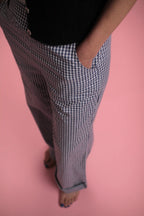Pantalon Bardot Vichy bleu