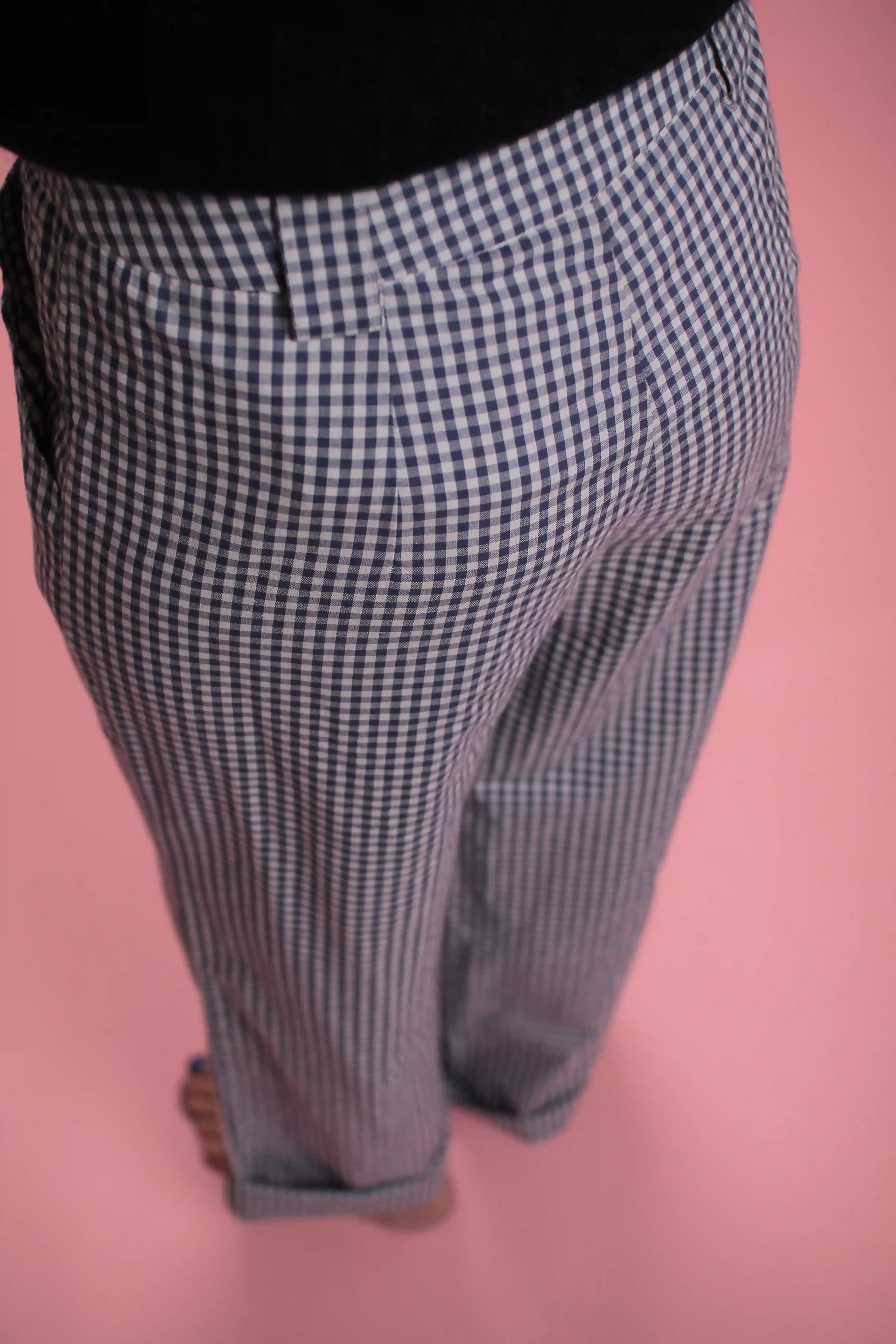 Pantalon Bardot Vichy bleu