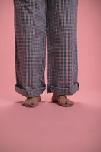 Pantalon Bardot Vichy bleu