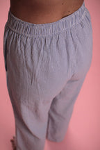 Pantalon Amadeus rayé bleu/blanc