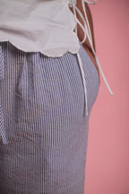 Pantalon Amadeus rayé bleu/blanc