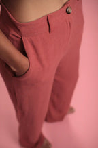 Pantalon Terra cotta lin/viscose