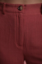 Pantalon Terra cotta lin/viscose
