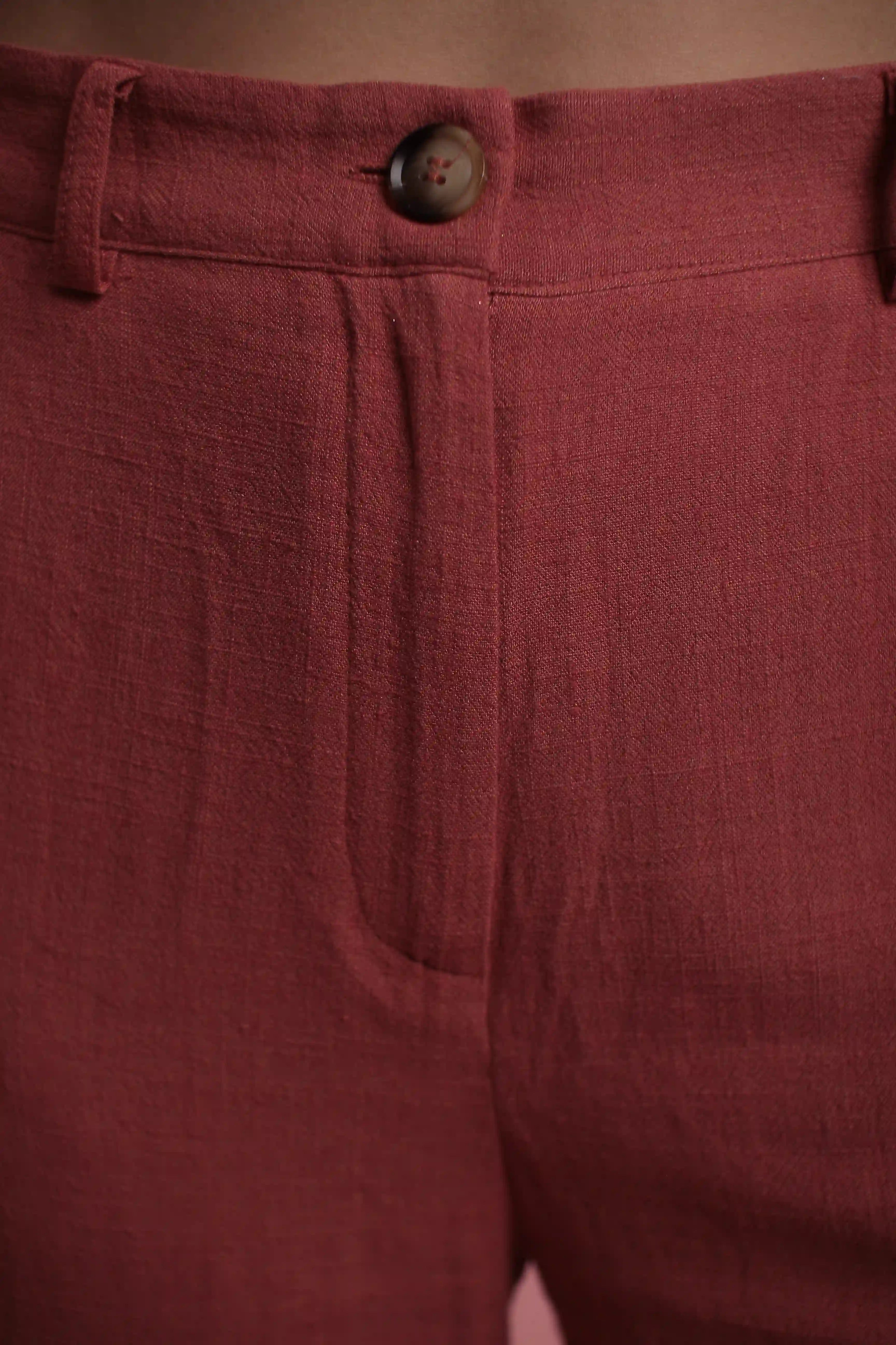 Pantalon Terra cotta lin/viscose