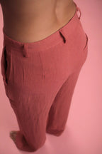 Pantalon Terra cotta lin/viscose