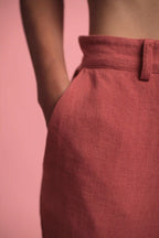Pantalon Terra cotta lin/viscose