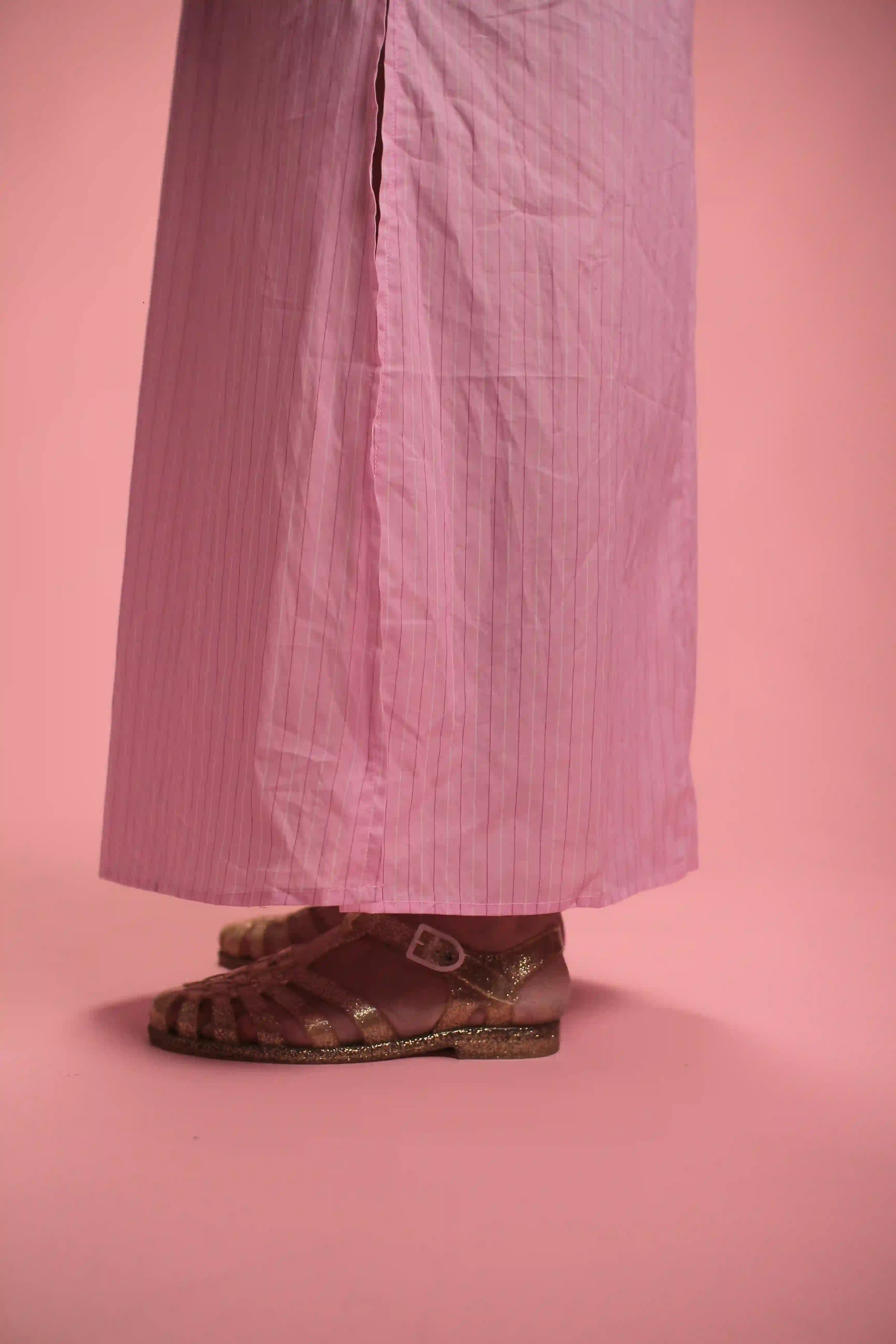 robe Capri Rayée rose