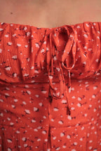 Robe Bella rouge à fleurs