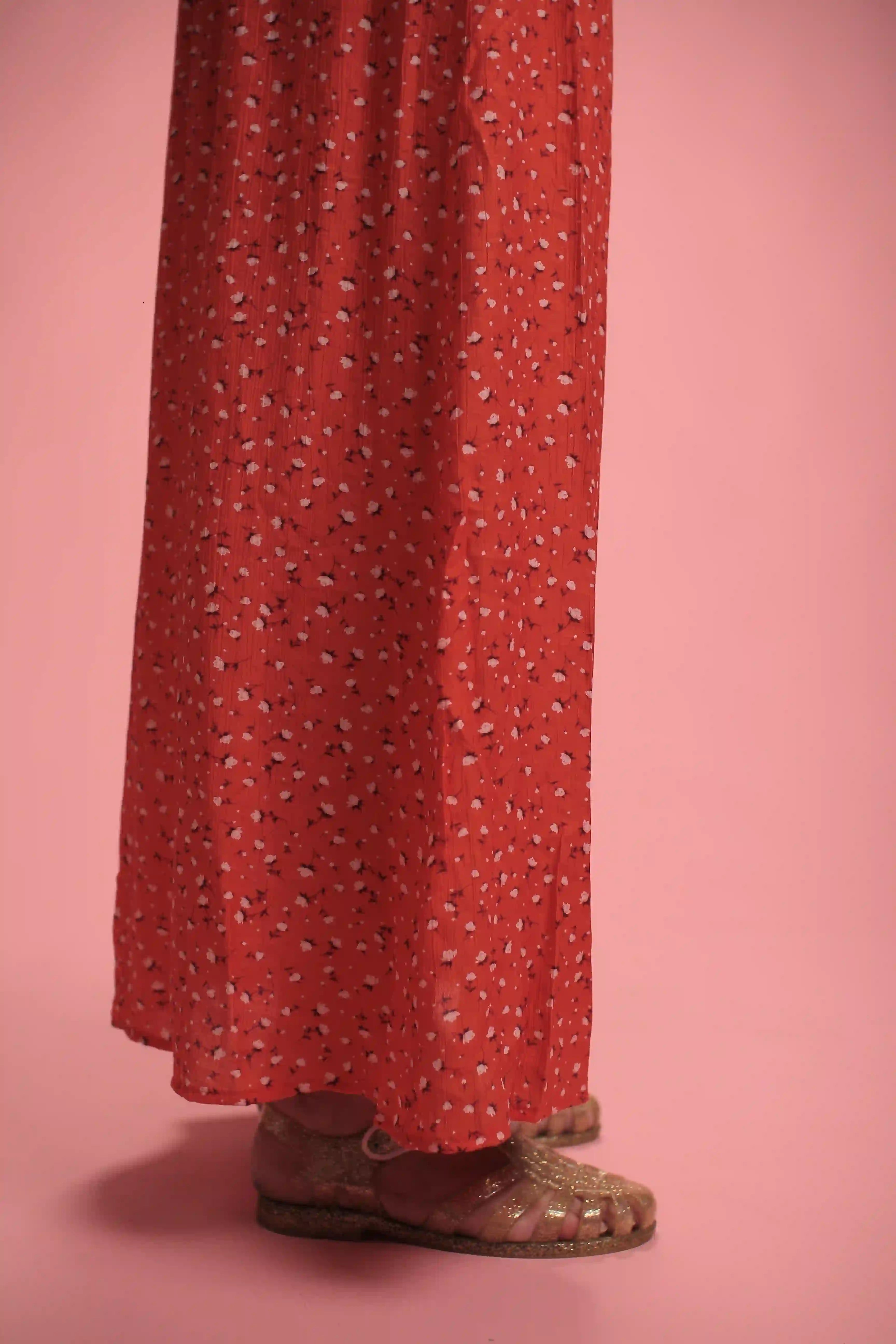Robe Bella rouge à fleurs