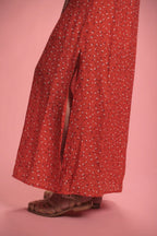 Robe Bella rouge à fleurs
