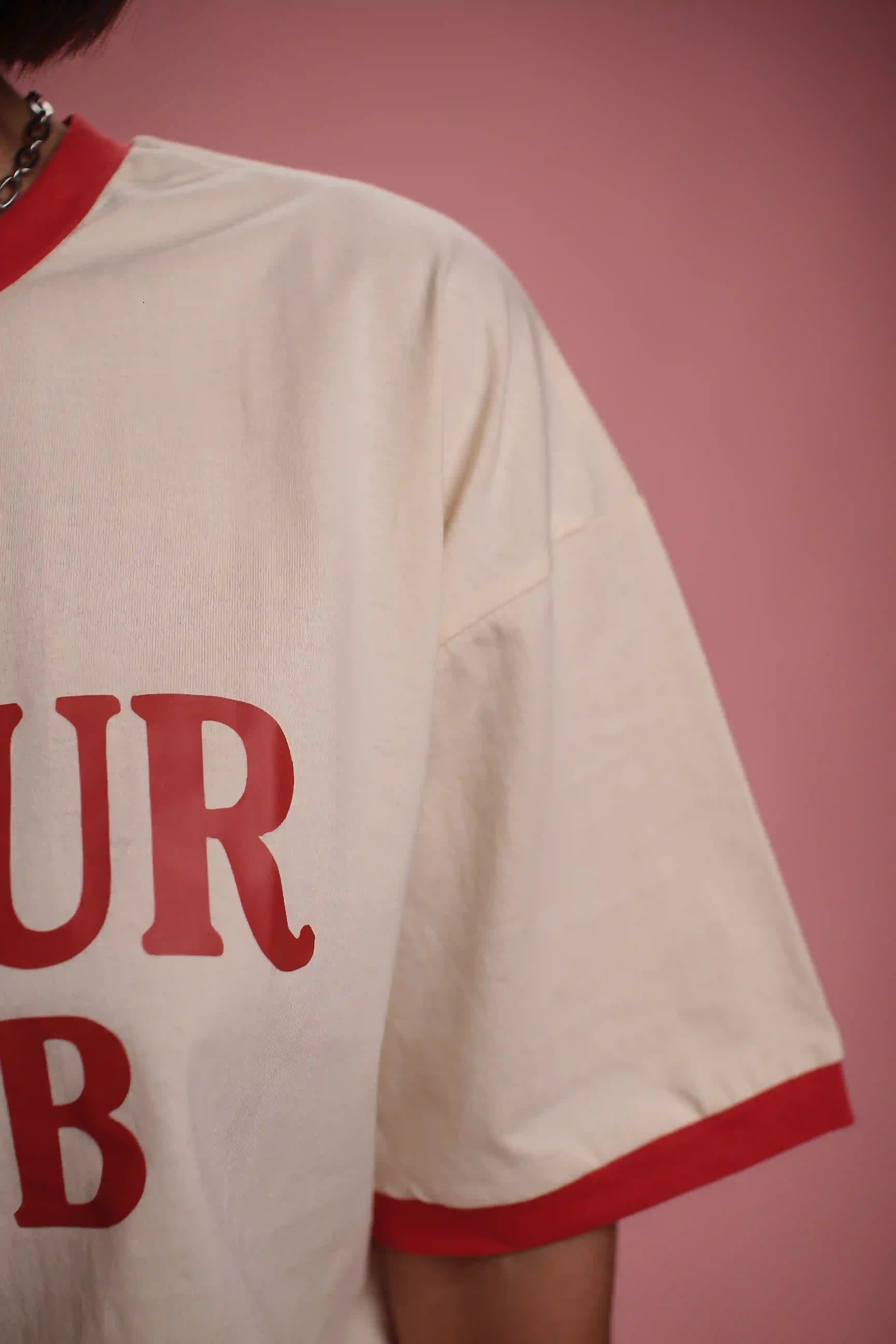 T-shirt Amour Club beige/rouge