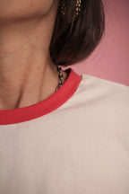 T-shirt Amour Club beige/rouge