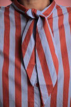 Chemise Gulf sans manche rayée bleu/rouge