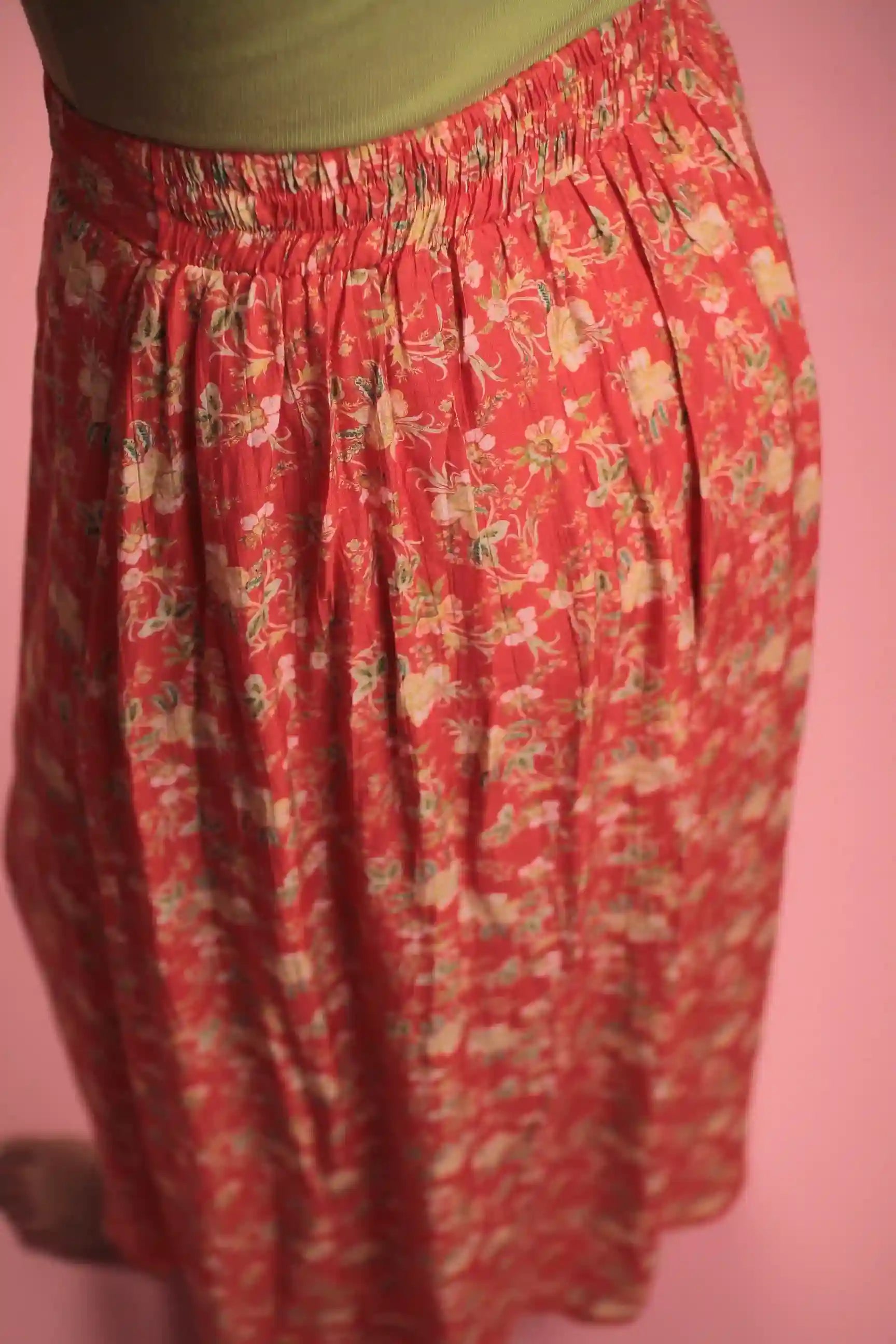 Jupe Mayflower longue fendue rouge