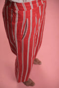 Pantalon Sami rayé Rouge/blanc