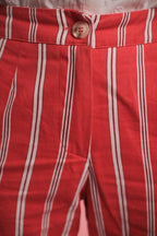 Pantalon Sami rayé Rouge/blanc