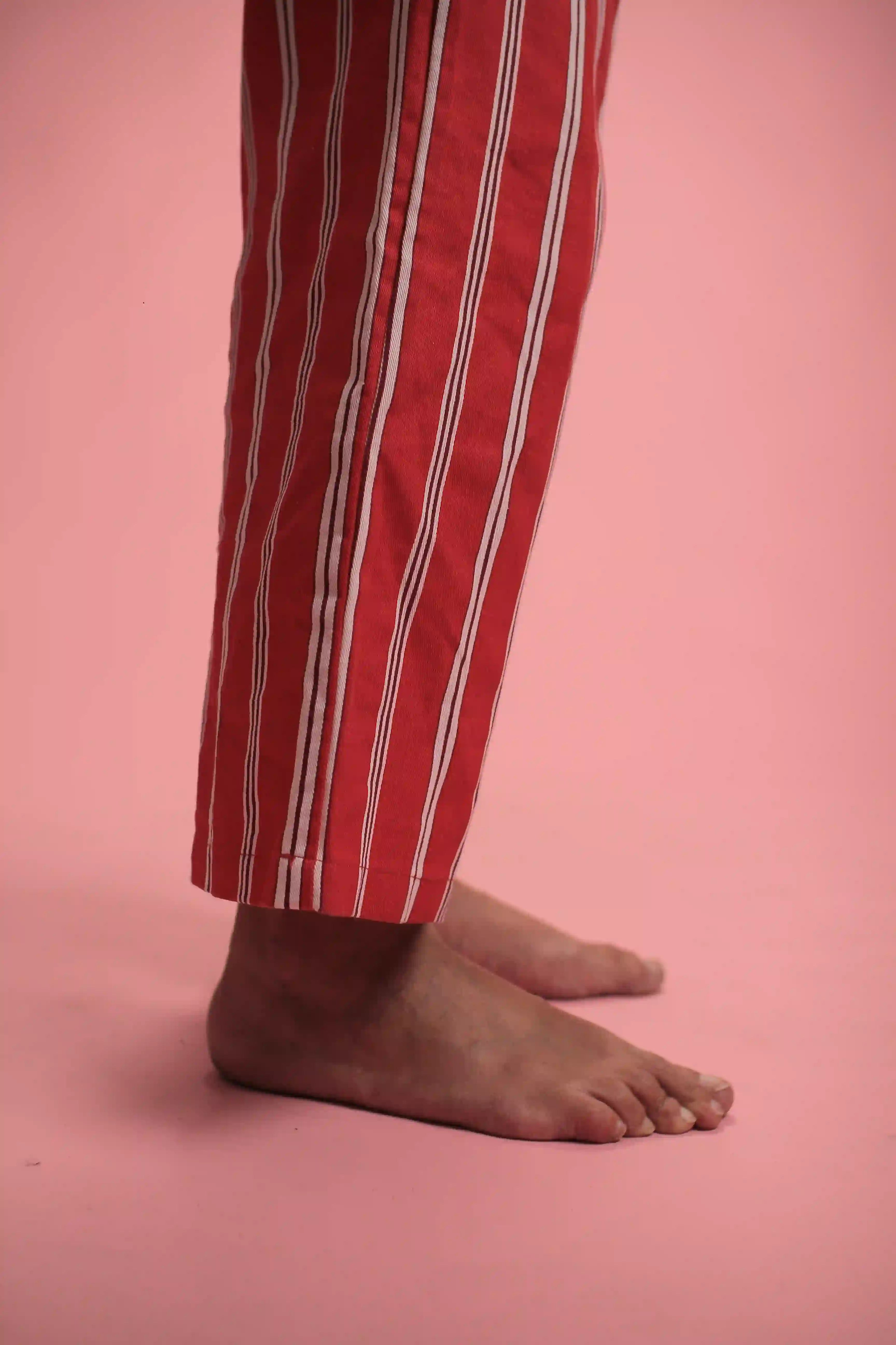 Pantalon Sami rayé Rouge/blanc