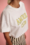 T-shirt Amour Club blanc/jaune