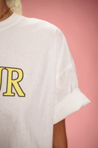 T-shirt Amour Club blanc/jaune