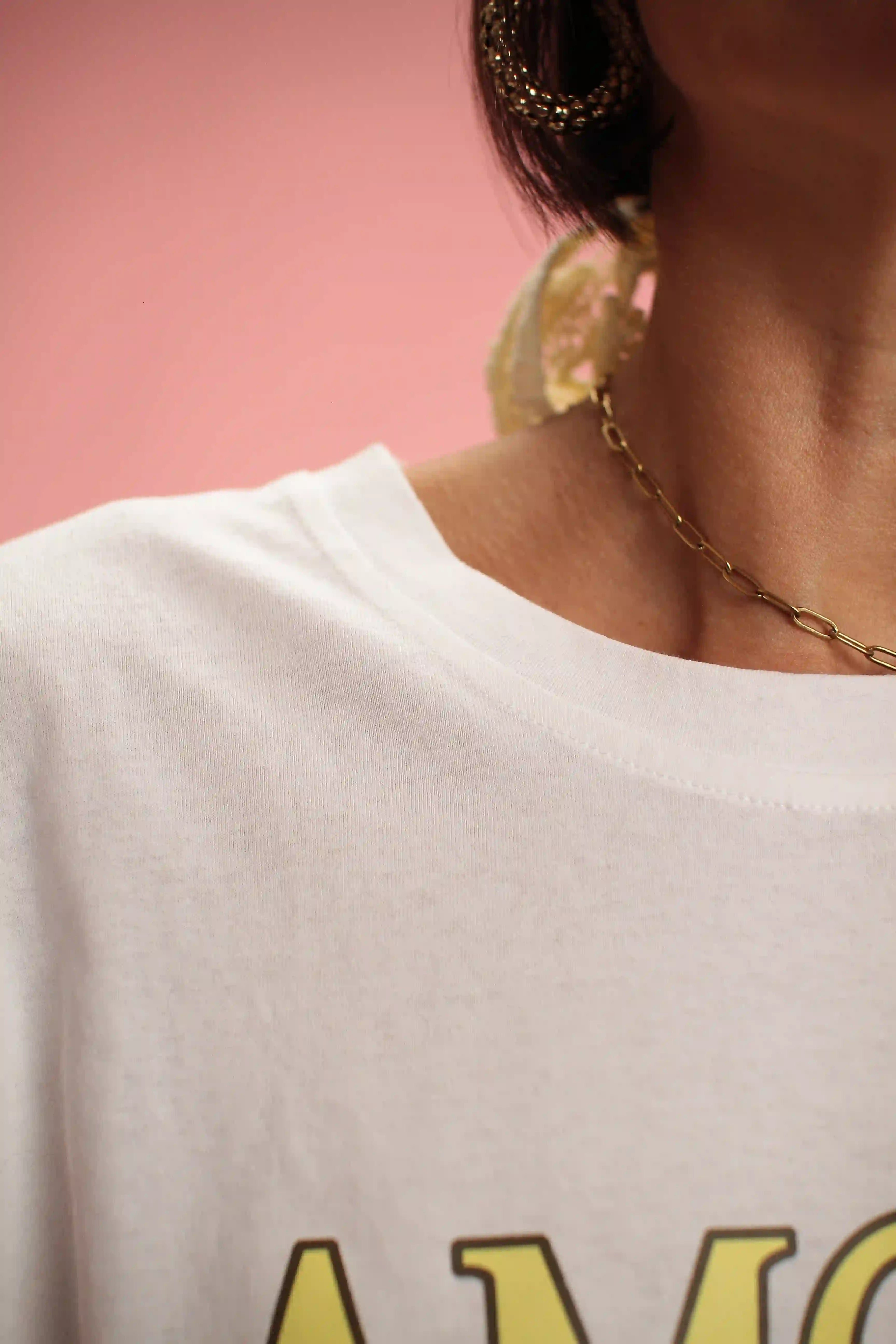 T-shirt Amour Club blanc/jaune