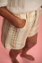 Short Bloomy rayée Jaune/choco