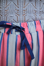 Pantalon Betty rayé rose/bleu