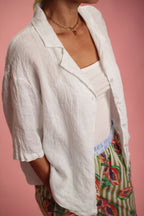 Chemisette Carmen blanche en lin