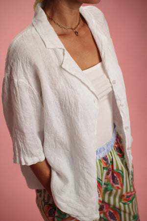 Chemisette Carmen blanche en lin
