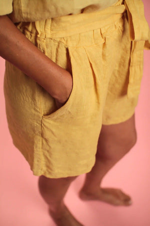 Short Frederica lin jaune