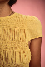 Top Garza coton jaune