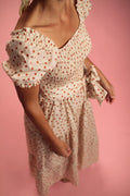 Robe Sylvia beige à pois