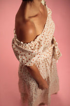 Robe Sylvia beige à pois