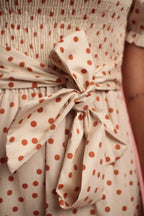 Robe Sylvia beige à pois