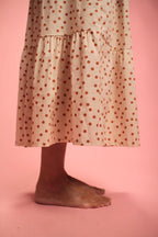 Robe Sylvia beige à pois