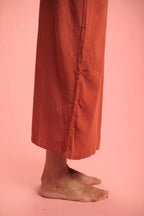 Robe Monica brique lin viscose