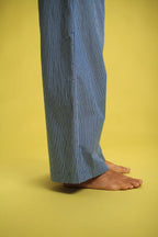 Pantalon Dustin Coton Rayée Bleu/blanc